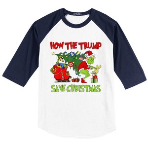 How The Trump Saved Christmas Funny Trump Christmas 2024 Baseball Sleeve Shirt