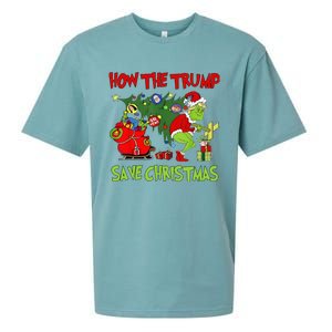 How The Trump Saved Christmas Funny Trump Christmas 2024 Sueded Cloud Jersey T-Shirt