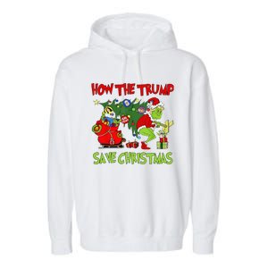 How The Trump Saved Christmas Funny Trump Christmas 2024 Garment-Dyed Fleece Hoodie