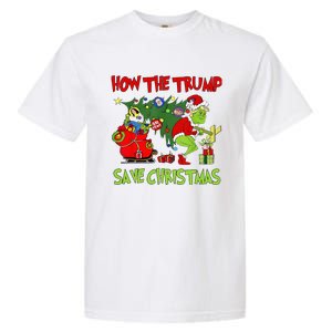 How The Trump Saved Christmas Funny Trump Christmas 2024 Garment-Dyed Heavyweight T-Shirt