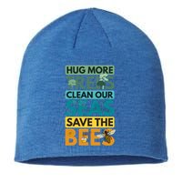 Hug Trees Tree Clean Seas Sea Save Bees Bee Environtalist Gift Sustainable Beanie