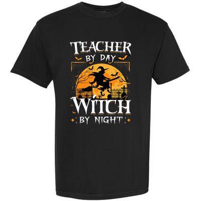 Halloween Teacher Transformation Daytime Educator Nighttime Sorceress Garment-Dyed Heavyweight T-Shirt