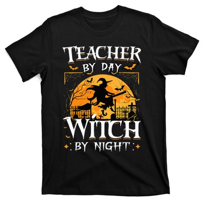 Halloween Teacher Transformation Daytime Educator Nighttime Sorceress T-Shirt