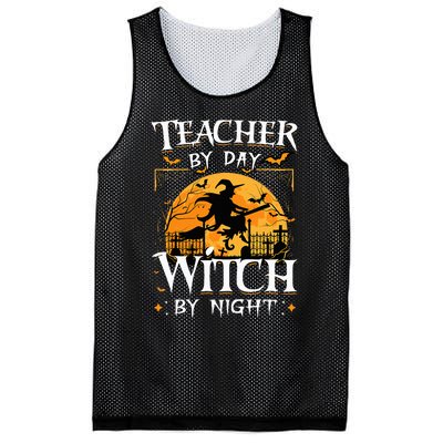 Halloween Teacher Transformation Daytime Educator Nighttime Sorceress Mesh Reversible Basketball Jersey Tank