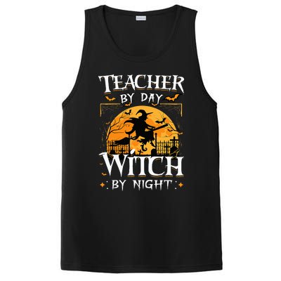 Halloween Teacher Transformation Daytime Educator Nighttime Sorceress PosiCharge Competitor Tank