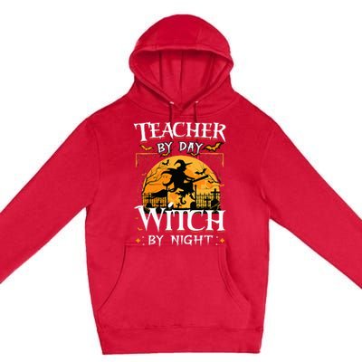 Halloween Teacher Transformation Daytime Educator Nighttime Sorceress Premium Pullover Hoodie