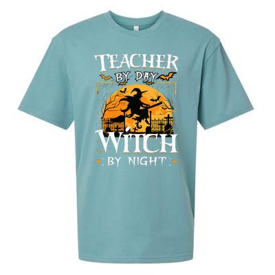 Halloween Teacher Transformation Daytime Educator Nighttime Sorceress Sueded Cloud Jersey T-Shirt