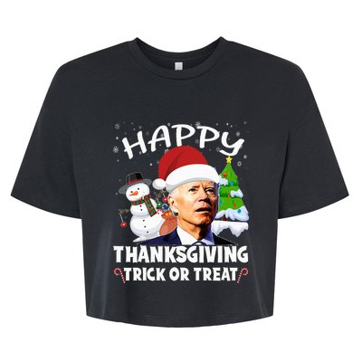 Happy Thanksgiving Trick or Treat Joe Biden Santa Christmas  Bella+Canvas Jersey Crop Tee