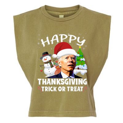 Happy Thanksgiving Trick or Treat Joe Biden Santa Christmas  Garment-Dyed Women's Muscle Tee