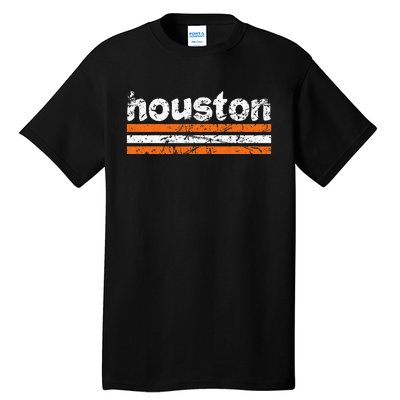 Houston Texas Three Stripe Vintage Weathered Tall T-Shirt