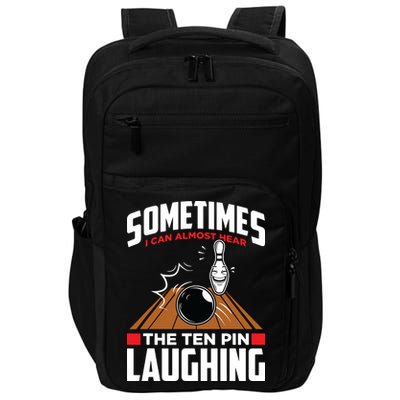 Hear The Ten Pin Laughing Funny Bowler & Bowling Impact Tech Backpack