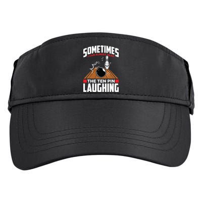 Hear The Ten Pin Laughing Funny Bowler & Bowling Adult Drive Performance Visor
