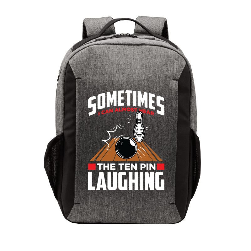 Hear The Ten Pin Laughing Funny Bowler & Bowling Vector Backpack