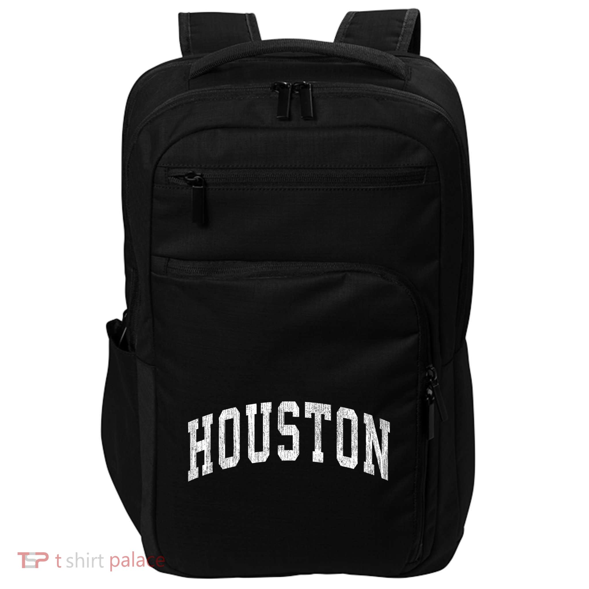 Houston Texas Tx Vintage Athletic Sports Design Impact Tech Backpack