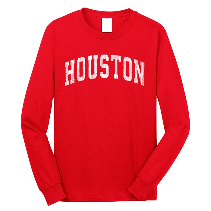 Houston Texas Tx Vintage Athletic Sports Design Long Sleeve Shirt