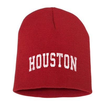 Houston Texas Tx Vintage Athletic Sports Design Short Acrylic Beanie