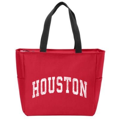 Houston Texas Tx Vintage Athletic Sports Design Zip Tote Bag