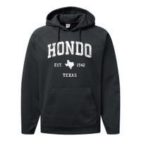 Hondo Texas Tx Vintage Athletic Performance Fleece Hoodie