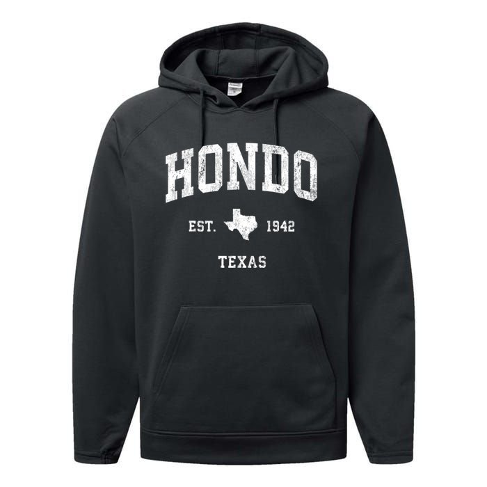 Hondo Texas Tx Vintage Athletic Performance Fleece Hoodie