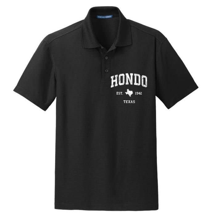 Hondo Texas Tx Vintage Athletic Dry Zone Grid Polo