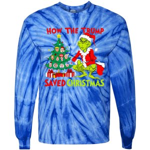 How The Trump Saved Christmas Trump Christmas 2024 Tie-Dye Long Sleeve Shirt