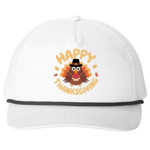 Happy Thanksgiving Turkey Day Family Dinner Thankful Turkey Meaningful Gift Snapback Five-Panel Rope Hat