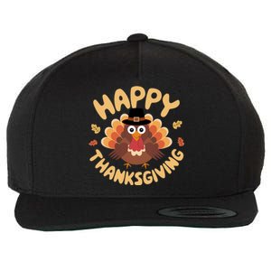 Happy Thanksgiving Turkey Day Family Dinner Thankful Turkey Meaningful Gift Wool Snapback Cap