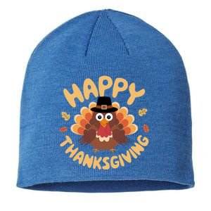 Happy Thanksgiving Turkey Day Family Dinner Thankful Turkey Meaningful Gift Sustainable Beanie