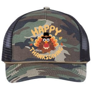 Happy Thanksgiving Turkey Day Family Dinner Thankful Turkey Meaningful Gift Retro Rope Trucker Hat Cap