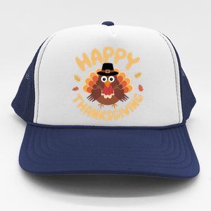 Happy Thanksgiving Turkey Day Family Dinner Thankful Turkey Meaningful Gift Trucker Hat