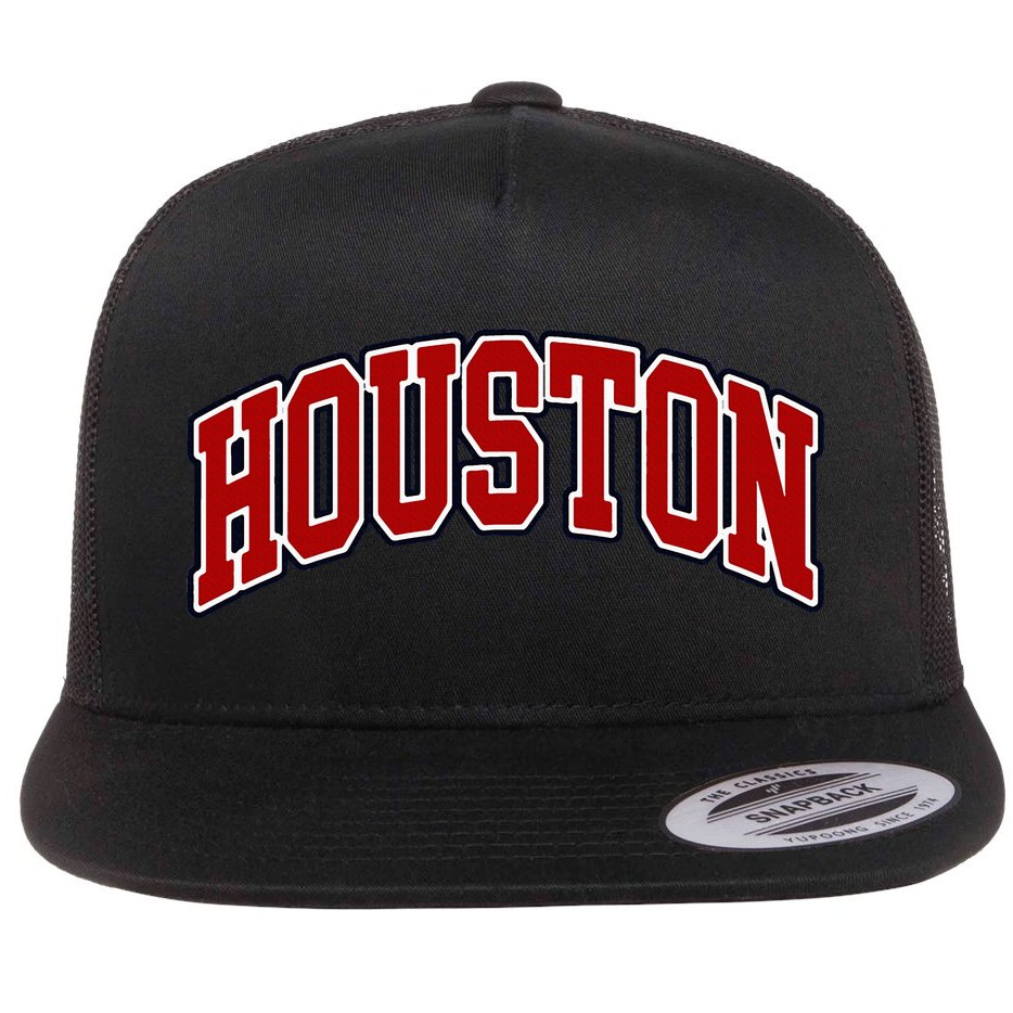 Houston Texas Throwback Design Print Htown Classic Flat Bill Trucker Hat