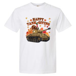 Happy Tankgiving Thanksgiving Military Tank Turkey Humor Garment-Dyed Heavyweight T-Shirt