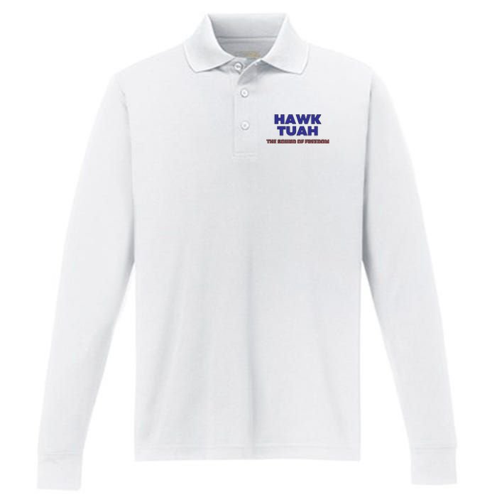 Hawk Tuah The Sound Of Freedom Performance Long Sleeve Polo