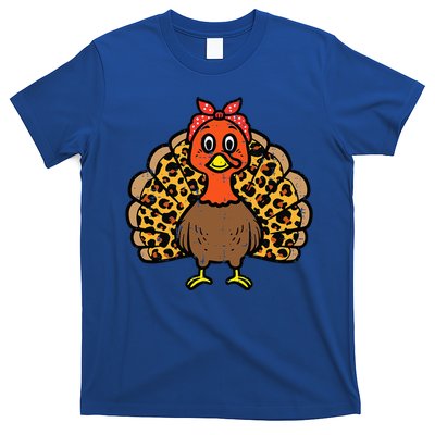 Happy Thanksgiving Turkey Bandana Fall Mom T-Shirt