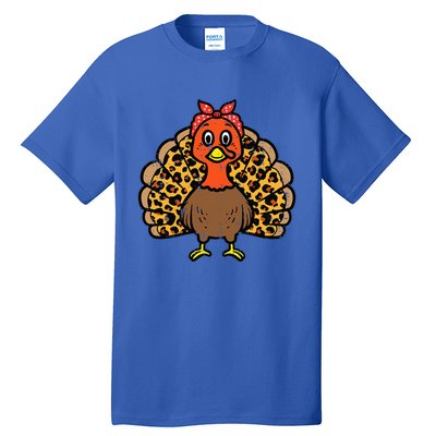 Happy Thanksgiving Turkey Bandana Fall Mom Tall T-Shirt