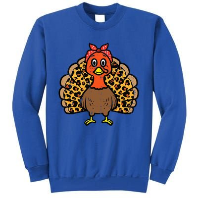 Happy Thanksgiving Turkey Bandana Fall Mom Tall Sweatshirt