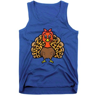 Happy Thanksgiving Turkey Bandana Fall Mom Tank Top