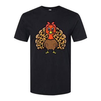 Happy Thanksgiving Turkey Bandana Fall Mom Softstyle CVC T-Shirt