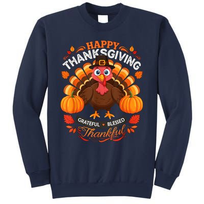 Happy Thanksgiving Turkey Grateful Blessed Grateful Sweatshirt