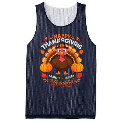 Happy Thanksgiving Turkey Grateful Blessed Grateful Mesh Reversible Basketball Jersey Tank