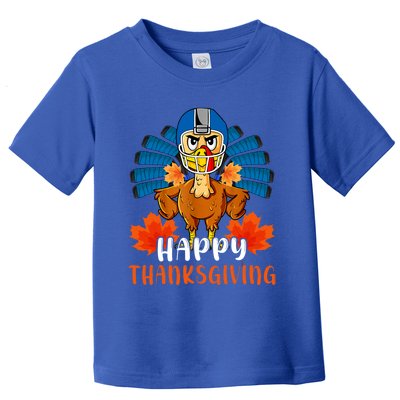 Happy Thanksgiving Turkey Playing Hockey Team Givethanks Day Gift Toddler T-Shirt