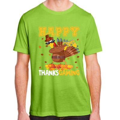 Happy Thanksgaming Thanksgiving Turkey Playing Video Game Gift Adult ChromaSoft Performance T-Shirt