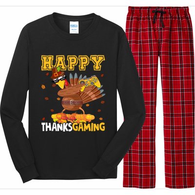 Happy Thanksgaming Thanksgiving Turkey Playing Video Game Gift Long Sleeve Pajama Set