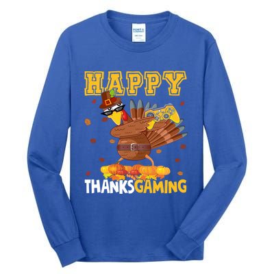 Happy Thanksgaming Thanksgiving Turkey Playing Video Game Gift Tall Long Sleeve T-Shirt