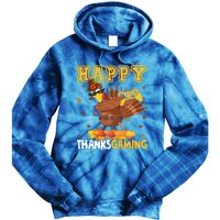 Happy Thanksgaming Thanksgiving Turkey Playing Video Game Gift Tie Dye Hoodie