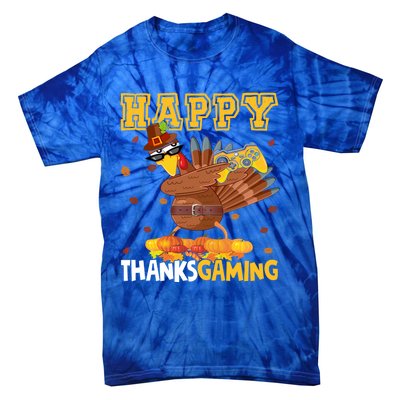 Happy Thanksgaming Thanksgiving Turkey Playing Video Game Gift Tie-Dye T-Shirt