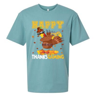 Happy Thanksgaming Thanksgiving Turkey Playing Video Game Gift Sueded Cloud Jersey T-Shirt