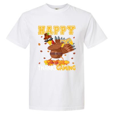 Happy Thanksgaming Thanksgiving Turkey Playing Video Game Gift Garment-Dyed Heavyweight T-Shirt