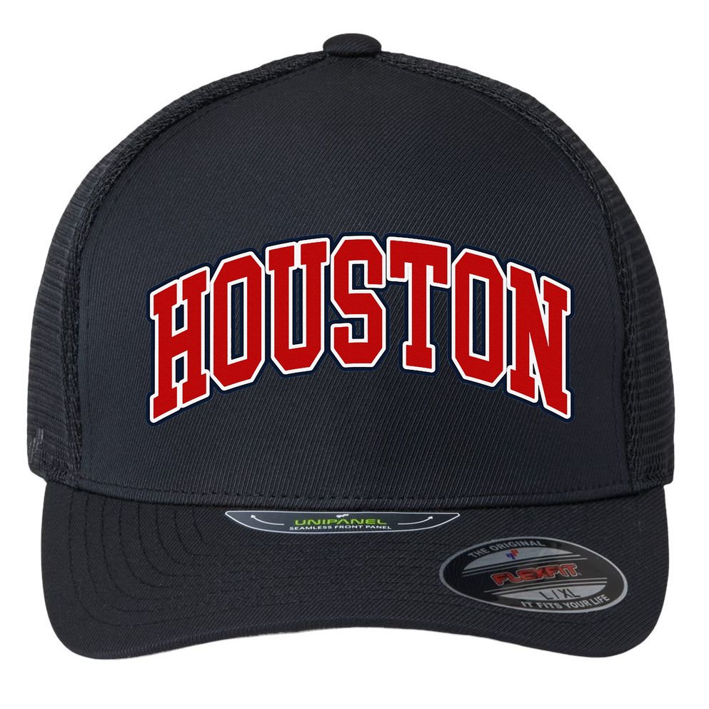 Houston Texas Throwback Design HTown Classic Flexfit Unipanel Trucker Cap