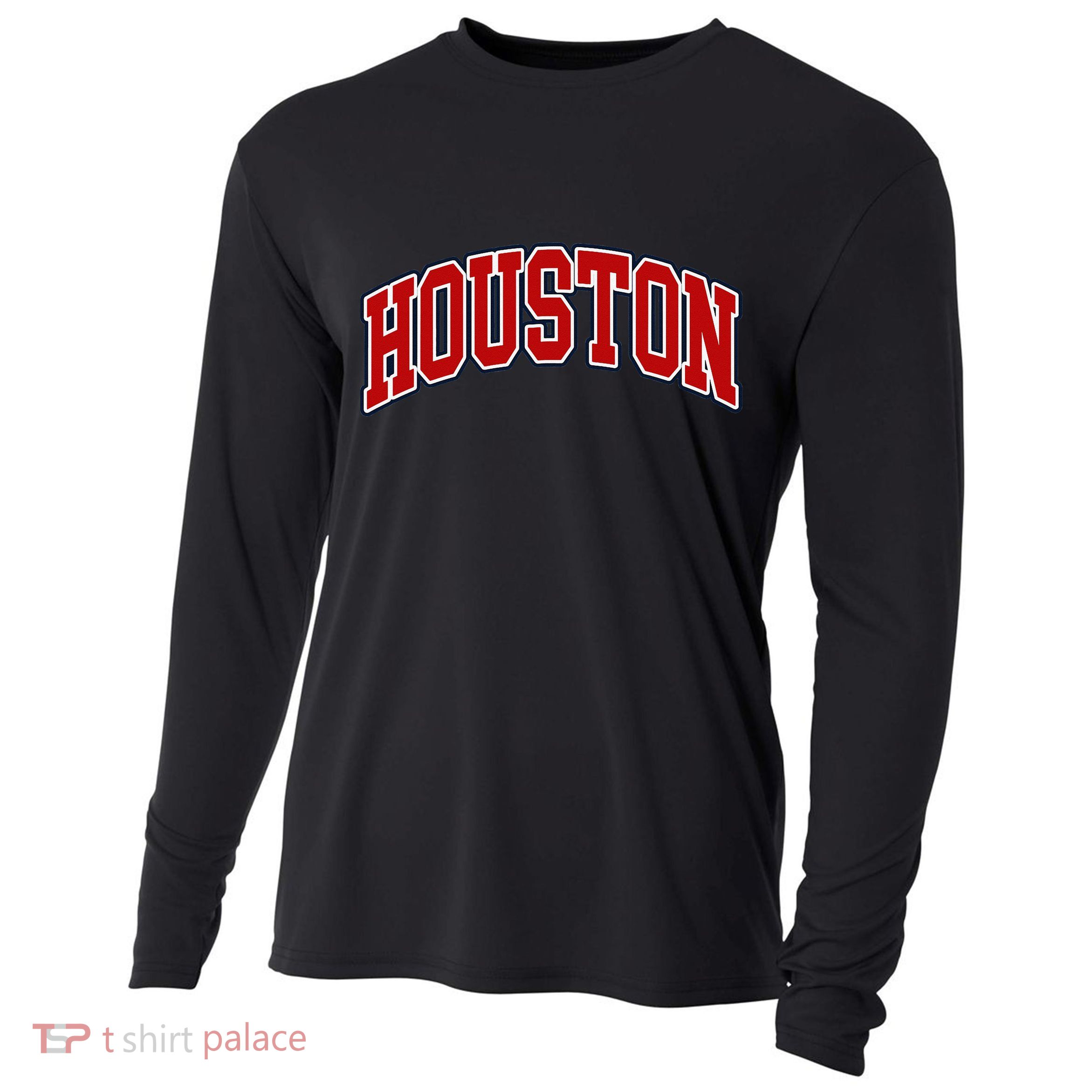 Houston Texas Throwback Design HTown Classic Cooling Performance Long Sleeve Crew